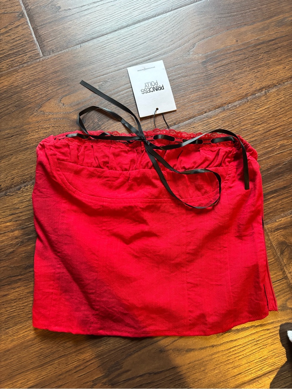 Princess Polly Red Strapless Crop Top